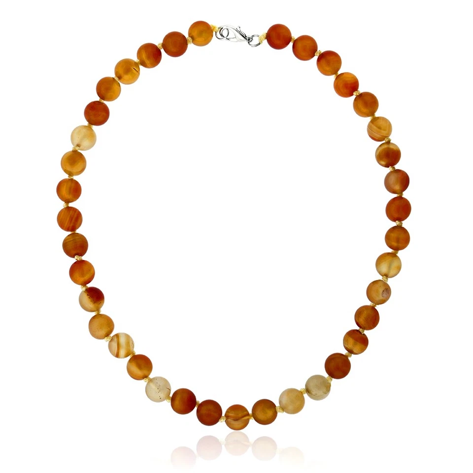 Juego de regalo collar pulsera ágata naranja 18 pulgadas 10 mm Foto 2 de 4