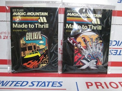 Six Flags Magic Mountain Exclusive 2024 Made To Thrill X2 and Goliath Pins Pin