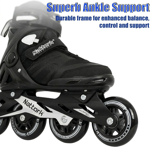 Adult Inline Skates for Men Women, Fitness Blades Roller with Aluminum Frame, PU - Picture 5 of 7