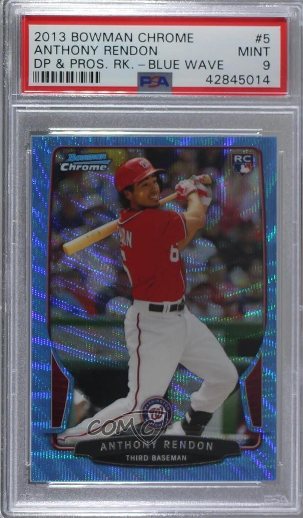 2013 Bowman Draft Chrome Blue Wave Refractor Anthony Rendon #5 PSA 9 MINT 01az