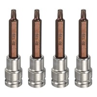 "4Pcs T35 Torx Bit FüR 1/2\" Antrieb 4\" LäNge S2 Stahl CR-V SteckschlüSsel"