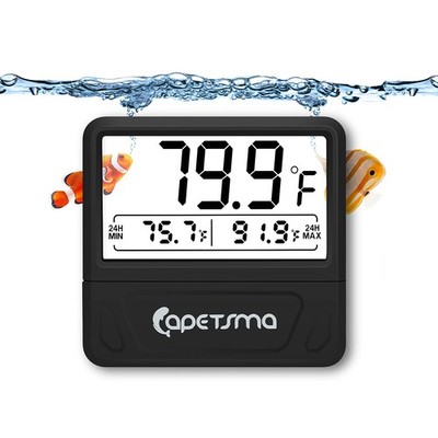 Aquarium Thermometer Digital Fish Tank Thermometer Large LCD Screen Records H...