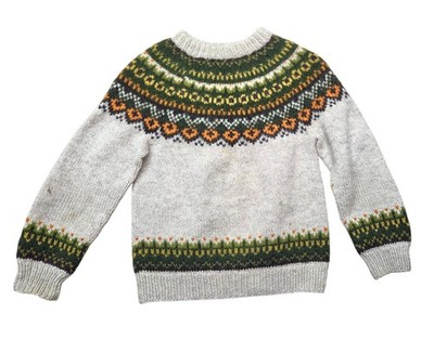 Vintage William Schmidt Oslo Hand-Knit Wool Sweater Classic Norwegian Fair Isle