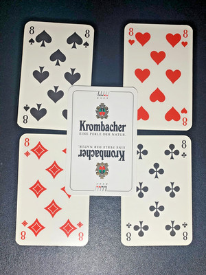 Swap Playing Card  BEER  KROMBACHER  GERMAN  Lot of 4  EIGHTS   SKAT
