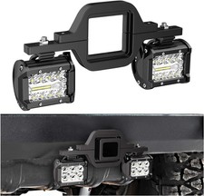 2 Pcs 4 Inch 60W Led Pods with 2 Inch Tow Hitch Mounting Brackets Backup Reve...