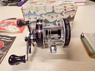 ABU GARCIA AMBASSADEUR FISHING REEL W/ BOX - 5500 STRIPER - NICE