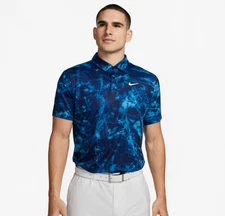 Nike Dri-Fit Tour Golf Polo Shirt - New w/ Tags Blue Floral Print DX6090 469