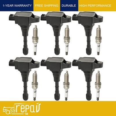6pcs Ignition Coil and Spark Plug for 2014-2023 Infiniti QX60 22448JA10C