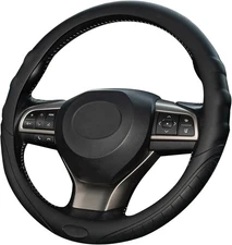 AUTOXBERT Universal Silicone Steering Wheel Cover Auto Car Black2 
