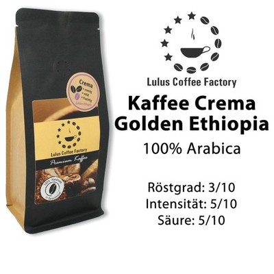 Lulus Coffee Factory - Kaffee Crema Golden Ethiopia - 250 g - grobe Mahlung
