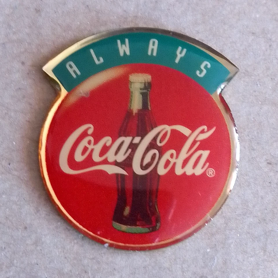 Coca-Cola Pin Anstecknadel „Always Coca-Cola“ Flaschenmotiv rot/grün - Bild 1 von 1