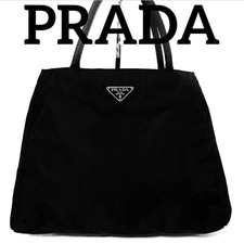 DDP PRADA Black Nylon Shoulder bag Logo Tote Bag  Free Shipping  Tax Included