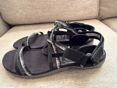 Merrell Womens Terran 3 Cush Sandals Black Comfort Strappy Summer Size 12