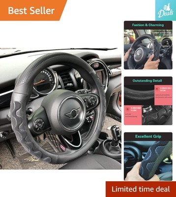Universal Fit 14'' Black Steering Wheel Cover for Ultimate Comfort & Control