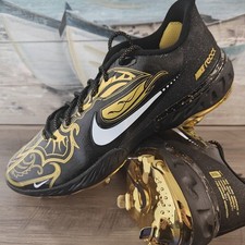 Nike Men's Alpha Huarache Elite 3 Low Baseball Cleats 13 Black Gold CV3553-001