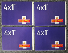 Royal Mail 4x 1st Class Barcode Stamp Booklets King Charles III (4 Booklets)