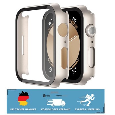 Stylisches 2-Stück Hartes PC Cover mit Displayschutz für Apple Watch SE 2 40mm