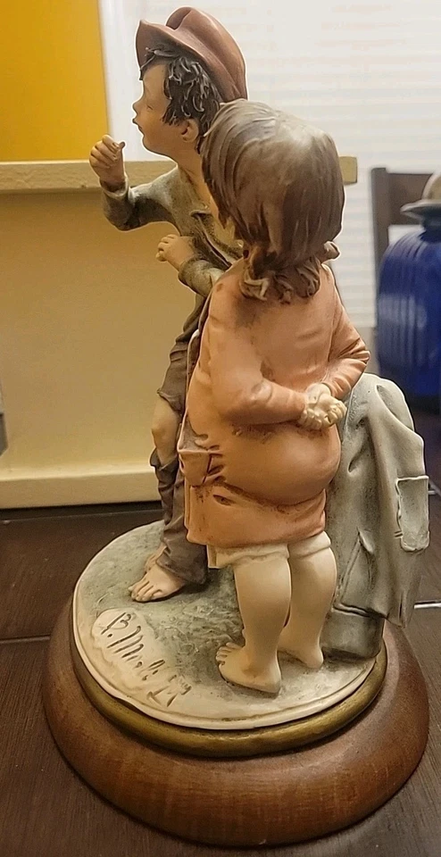 Figura de colección rara Capodimonte Bruno Merli Country Girl & Boy Italia 1981 9,5" Foto 2 de 4