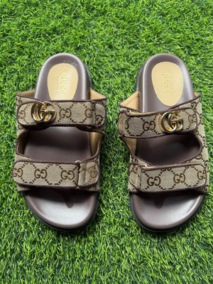Gucci brown sandals with gold hardware  New for women Size 7.5 women s US