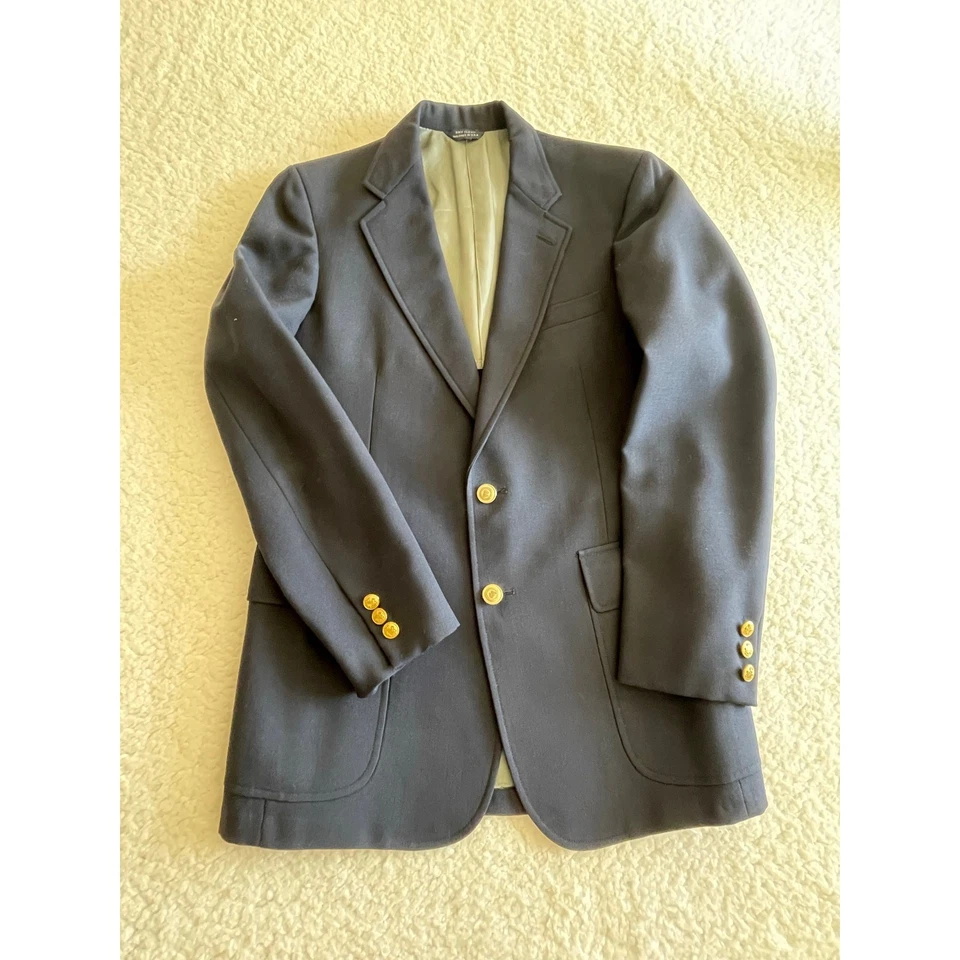 Blazer Vintage Cricketeer para Foley’s Azul Marino 38R Hecho en EE. UU. Botón Wimbledon Foto 2 de 4