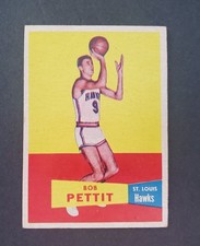 SHARP and CENTERED 1957-58 Topps #24 Bob Pettit ROOKIE CARD - St. Louis Hawks !!. rookie card picture
