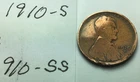 1910 - S ; Wheat Penny ; good condition