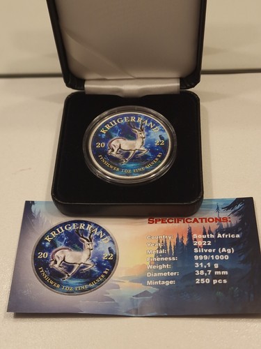 Südafrika Krügerrand 1 Oz Silbermünze 2022 Mystic Forest .Auflage 250 Stk. - Bild 3 von 3