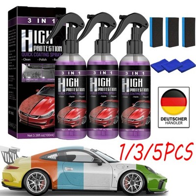 1/3/5X High Protection Quick Car Coat Ceramic 3 in 1 Coating Spray Hydrophobic