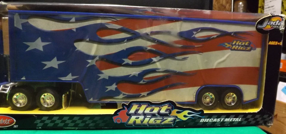 Jada Toys Hot Rigz Peterbilt American Flag Hauler 23152 - Semi USA 1:32 *READ* - Image 3 of 4