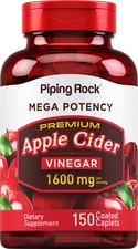 Apple Cider Vinegar Pills | 1600mg | 150 Capsules | Non-GMO | by Piping Rock