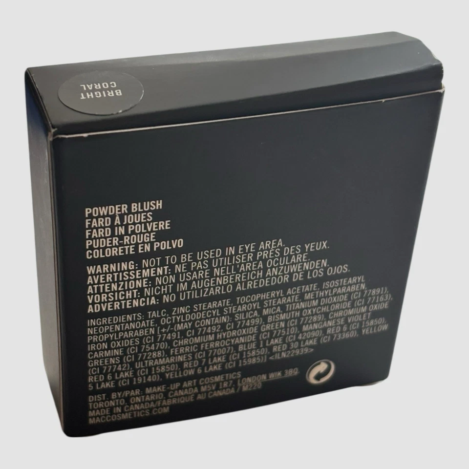 M·A·C Powder Blush Fard à Joues, shade: BRIGHT CORAL .21oz original TALC formula - Image 4 of 4