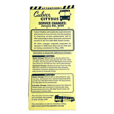 Bus Route Flyer 2006 Commuter Notice Culver C...