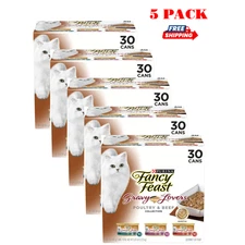 5 Pack - Fancy Feast Gravy Lovers Poultry & Beef Feast Variety Pack Wet Cat 3 Oz