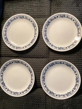 CORELLE OLD TOWNE BLUE LUNCHEON PLATES ~ PRISTINE EUC! - SET OF 4