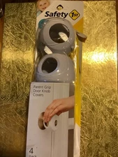 4 Pack Parent Grip Door Knob Covers Easy Install Safety for Toddlers White