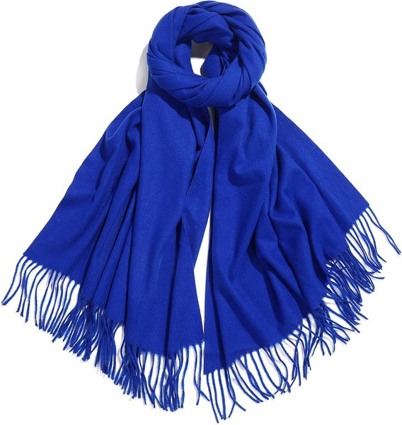 Damen Pashmina Schal Elegant Weich Warm Winter Groß Modisch Dunkelblau L-image