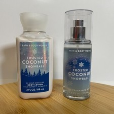 Bath  Body Works Frosted Coconut Snowball Body Lotion Fragrance Mist Travel Set