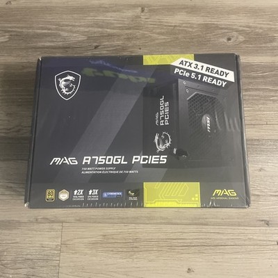 MSI MAG A750GL PCIE5 750 Watt 80 Plus Gold ATX Fully Modular Power Supply
