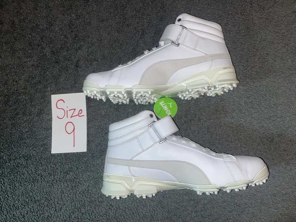 *РЕДКИЕ* высокие туфли Puma Golf TitanTour Ignite — размер 9 — полностью белые - Изображение 3 из 4