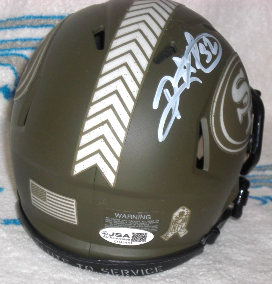 RICKY WATTERS SIGNED SAN FRANCISCO 49ERS SALUTE TO SERVICE MINI HELMET JSA Cert - Image 2 of 4