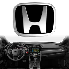 JDM 50 X 40mm BLACK H+ Steering Wheel Emblem Fit For Honda Civic Accord Badge/US