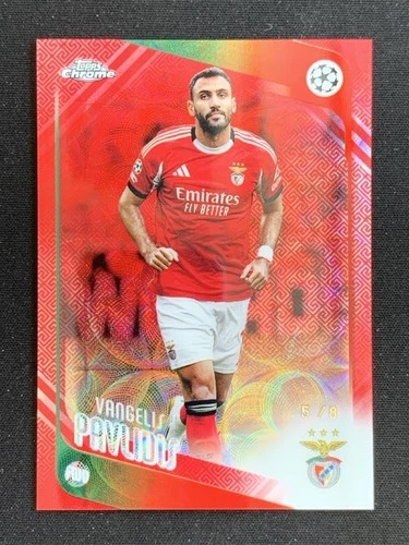 Vangelis Pavlidis 2025-26 Topps Chrome UCC Hongbao Red Scope Base /8 #34