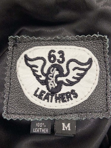 63 Leathers/Single Rider Jacket/M/Leather/Blk 1918 - Picture 3 of 4