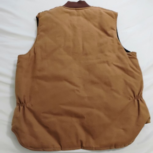 Carhartt Brown Quilt Lined Vest Duck Canvas Arbeitsweste Herren Large Vintage  - Bild 8 von 11