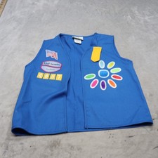 Girl Scouts Vest Kids Large? Blue Uniform Daisy Colorado Patches 4657 USA VTG