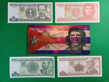 Banknotes in circulation. Full Set 1,3,5,10   pesos.  UNC  In folder