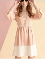 Anthropologie Size 4 Holding Horses Ombre Shift Bell Sleeve Mini Dress Pink/Ivor