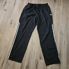 Pantalones de chándal Adidas para hombre grandes Clima 365 negros pierna recta tres rayas 2008