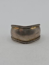 Vintage Sterling Silver 925 NF Thailand Wide Band Ring Size 9