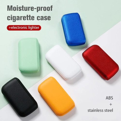 Nueva funda de cigarrillo de cuero de imitación con encendedor electrónico USB de tungsteno - Imagen 11 de 30